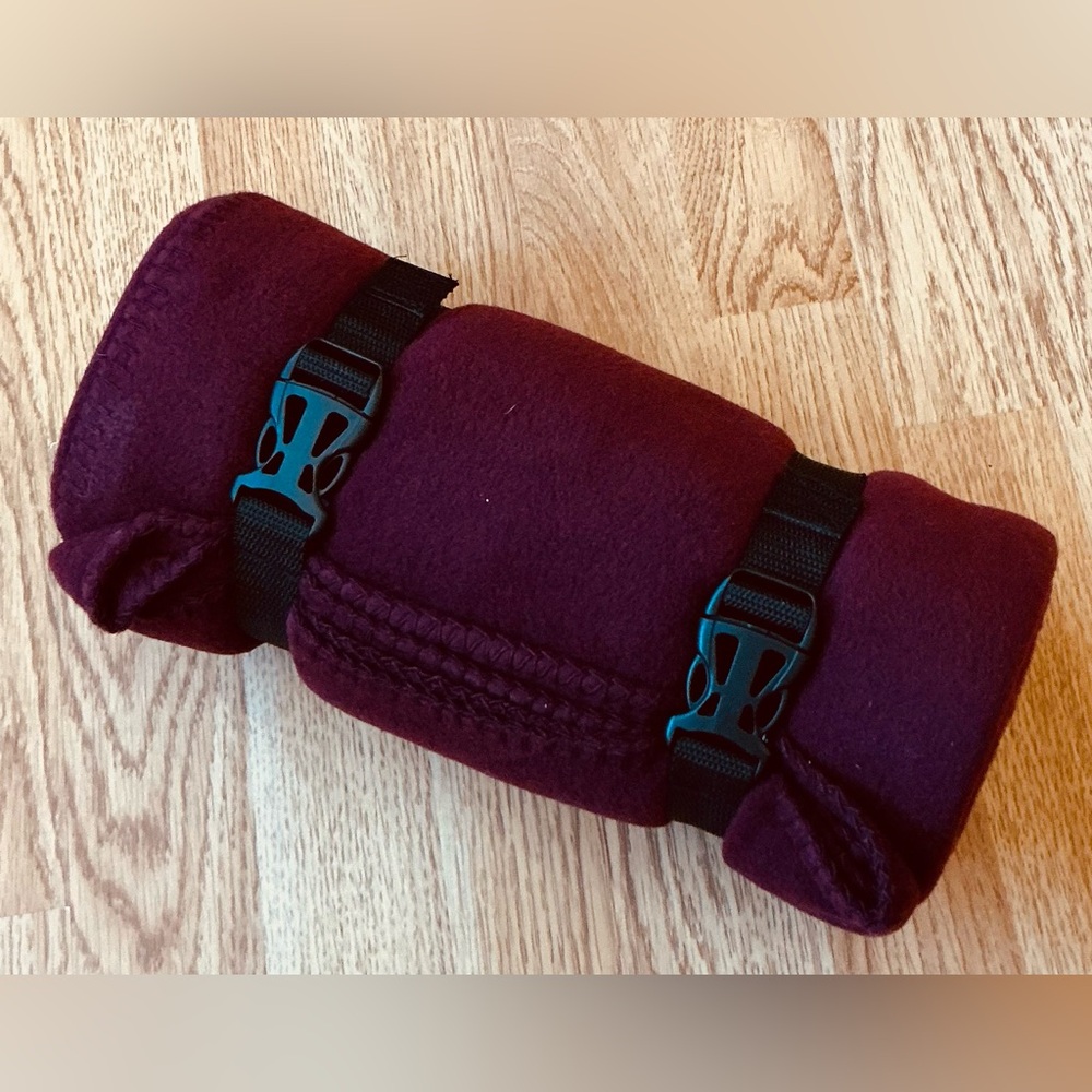 Port Authority Maroon Sports Blanket With Strap And Handle, New